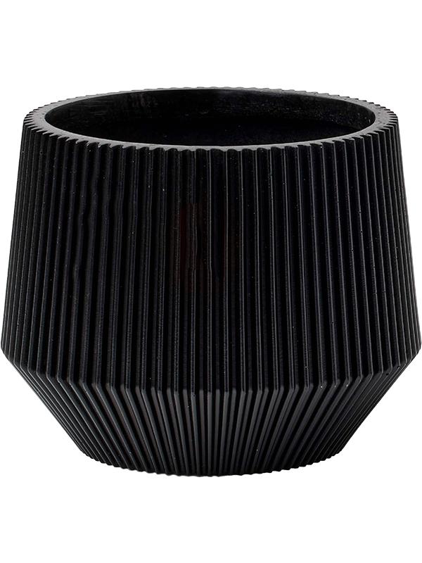 Кашпо Capi nature groove vase cylinder geo intense black D19 H16 см