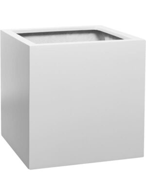 Кашпо Fiberstone block l matt white L50 W50 H50 см