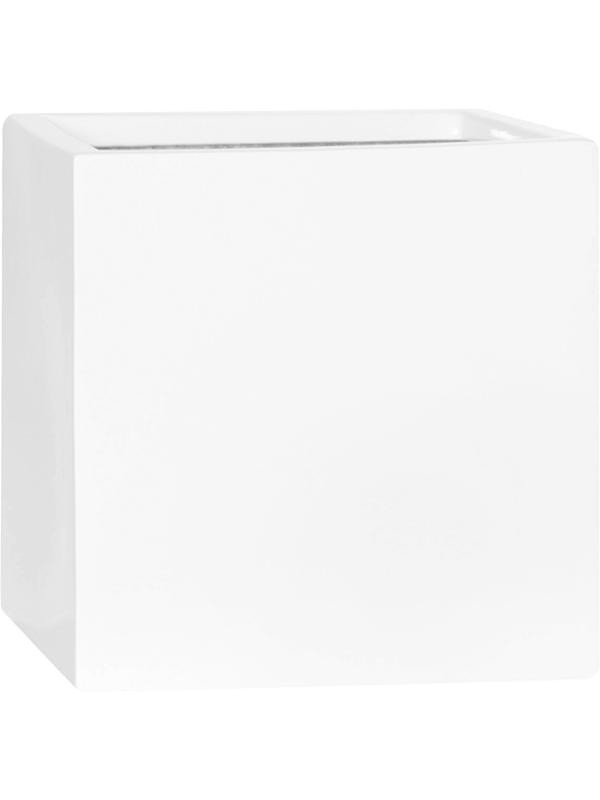 Кашпо Fiberstone fleur s glossy white L15 W15 H15 см