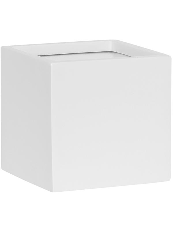 Кашпо Fiberstone fleur s matt white L15 W15 H15 см