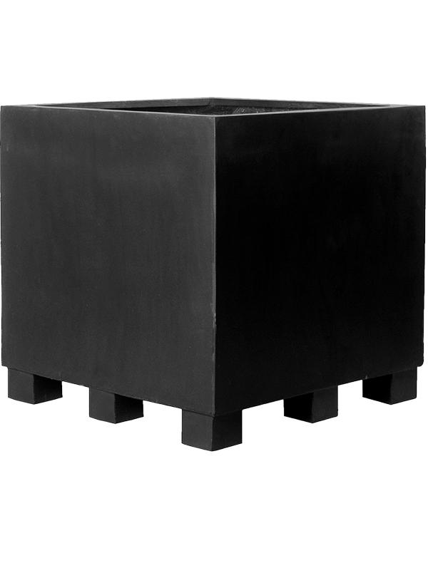 Кашпо Fiberstone jumbo l black L90 W90 H90 см
