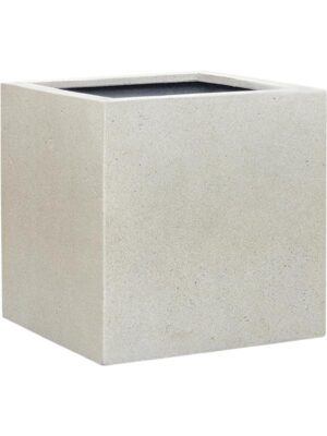 Кашпо Grigio cube antique white concrete L30 W30 H30 см