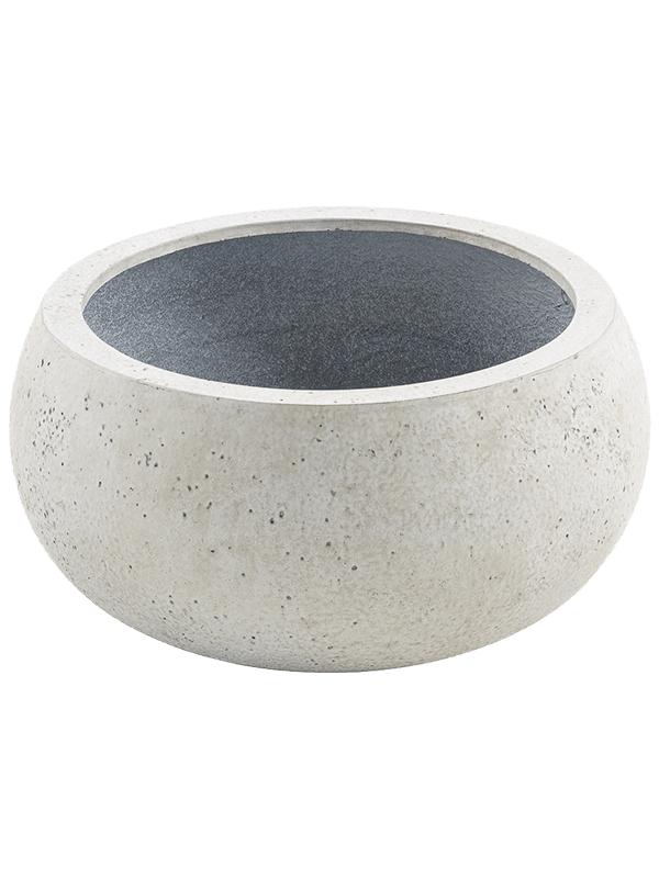 Кашпо Grigio low balloon antique white concrete D40 H18 см