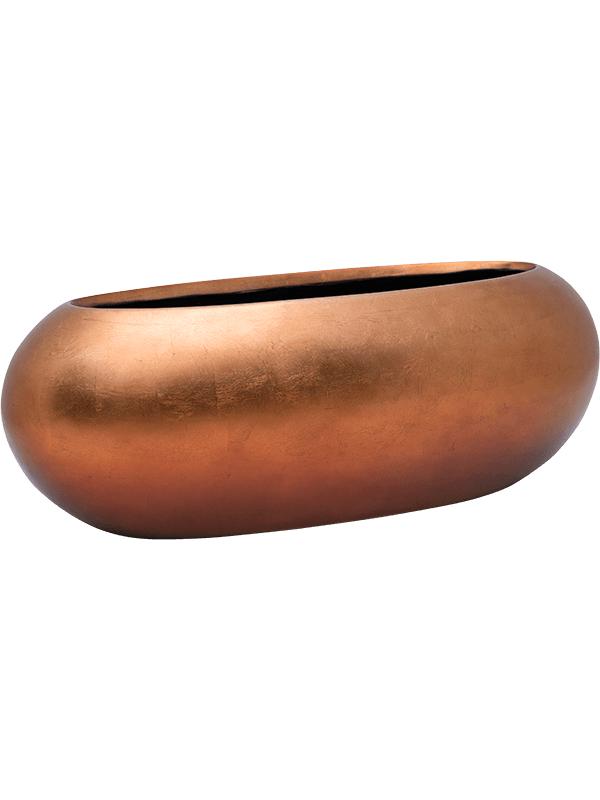 Кашпо Baq metallic silver leaf boat matt copper L56 W23 H20 см