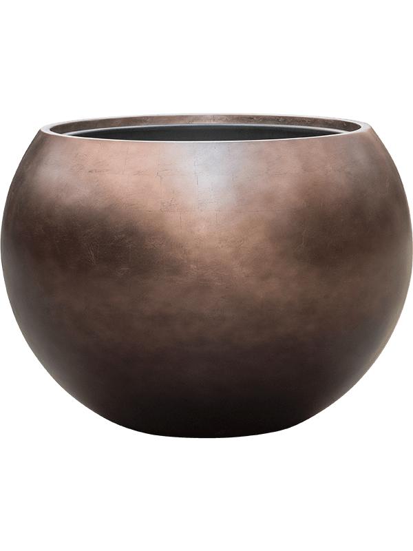 Кашпо Baq metallic silver leaf globe matt coffee (с техническим горшком) D60 H43 см