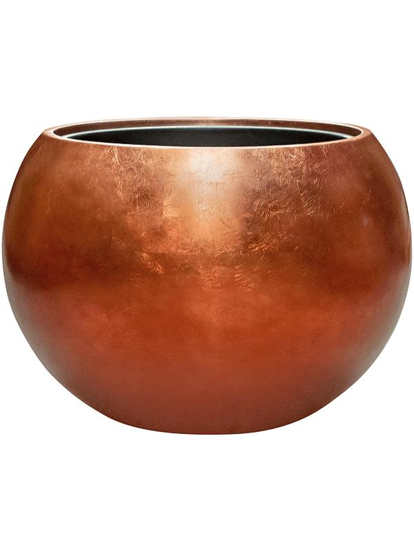 Кашпо Baq metallic silver leaf globe matt copper (с техническим горшком) D60 H43 см