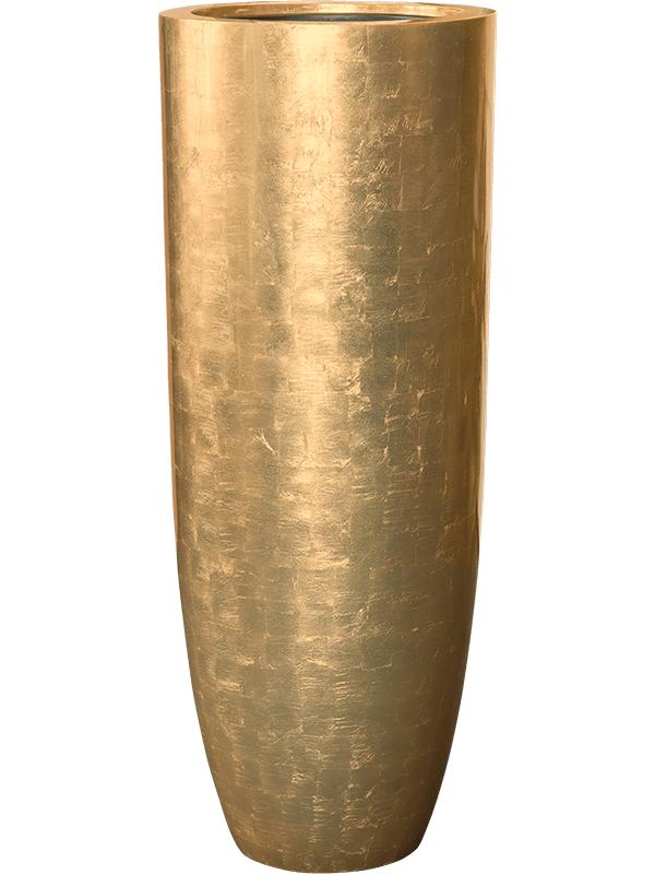 Кашпо Baq metallic silver leaf partner glossy gold (с техническим горшком) D46 H120 см