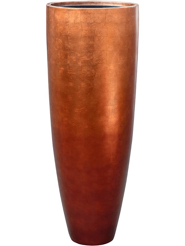 Кашпо Baq metallic silver leaf partner matt copper (с техническим горшком) D34 H90 см