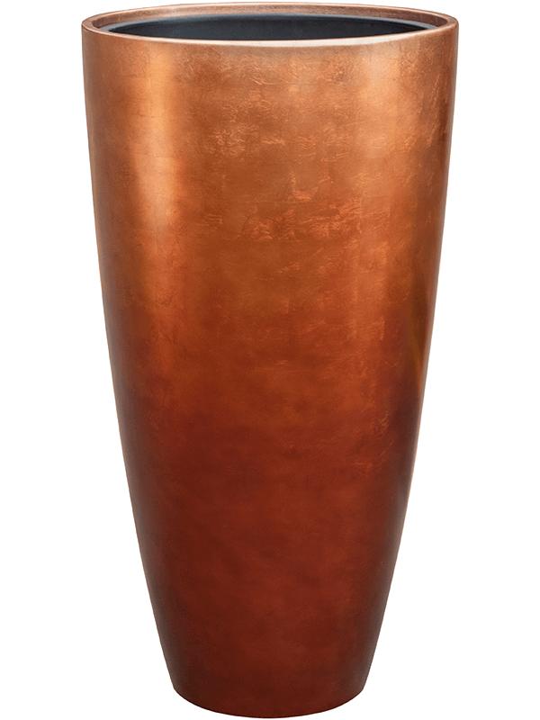 Кашпо Baq metallic silver leaf partner matt copper (с техническим горшком) D40 H75 см