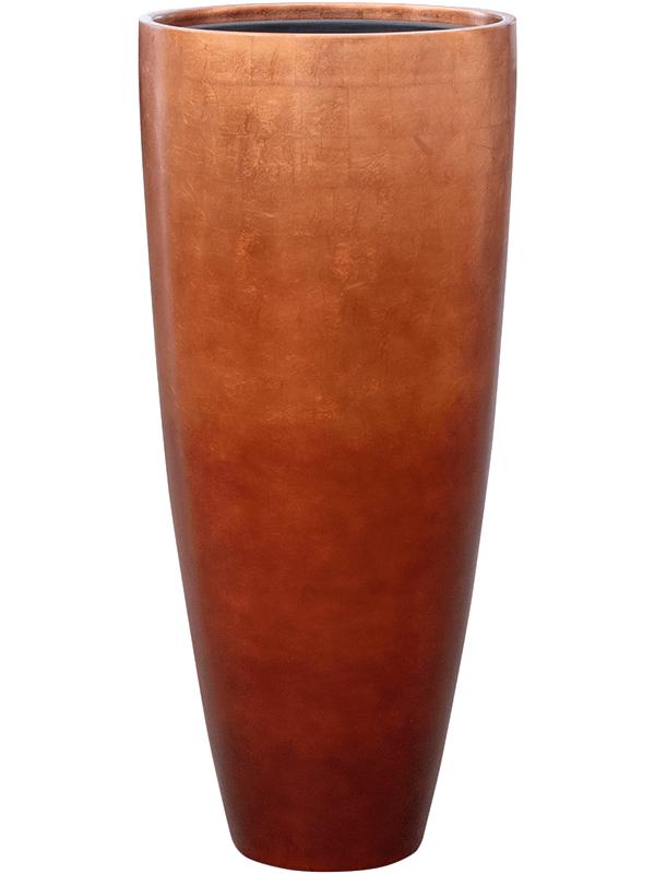 Кашпо Baq metallic silver leaf partner matt copper (с техническим горшком) D40 H90 см