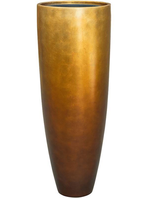 Кашпо Baq metallic silver leaf partner matt honey (с техническим горшком) D34 H90 см