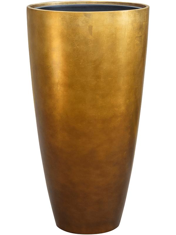 Кашпо Baq metallic silver leaf partner matt honey (с техническим горшком) D49 H90 см