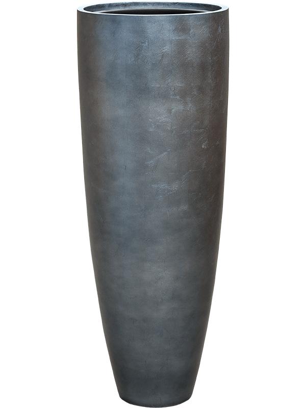 Кашпо Baq metallic silver leaf partner matt ice blue (с техническим горшком) D34 H90 см