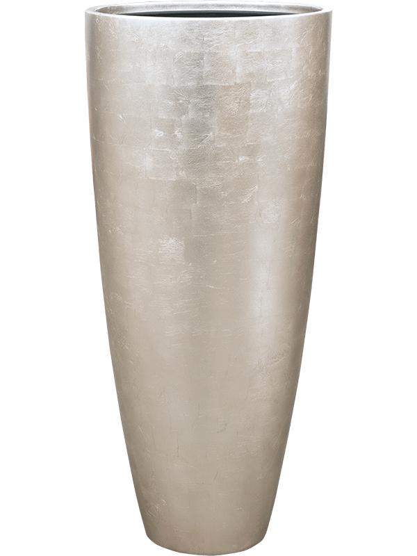 Кашпо Baq metallic silver leaf partner matt light champagne (с техническим горшком) D40 H90 см