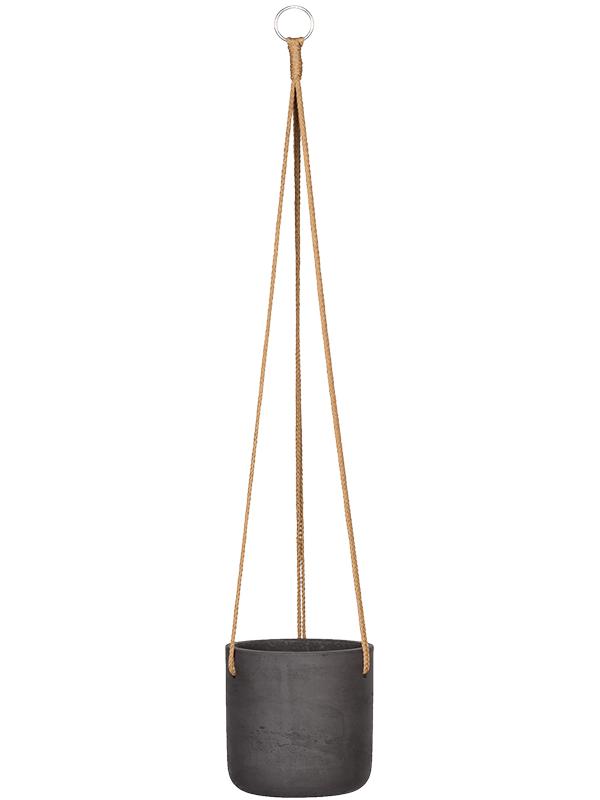 Кашпо подвесное Rough charlie (hanging) s black washed D15 H15 см