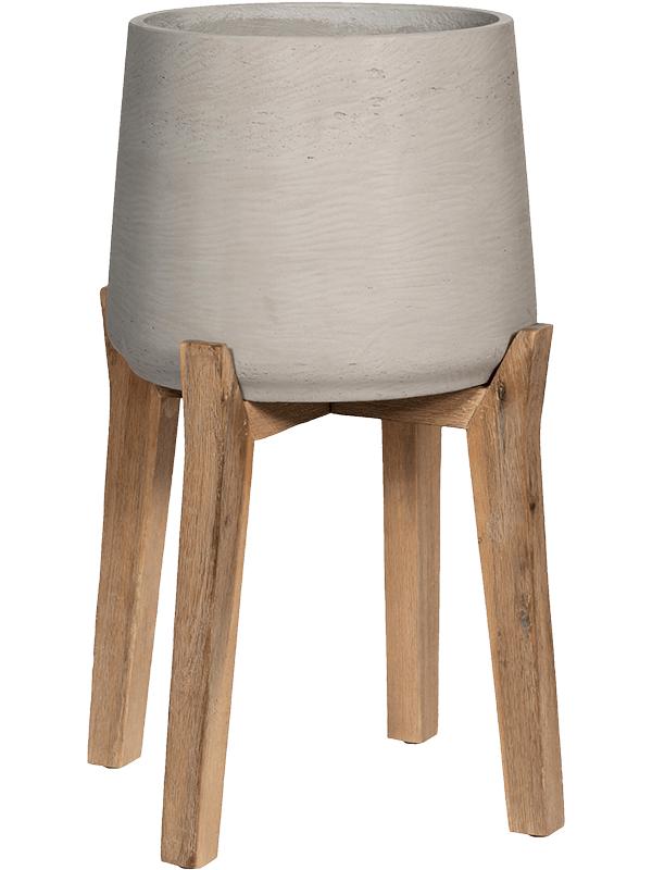 Кашпо Rough with feet high patt m grey washed D23 H34.5 см