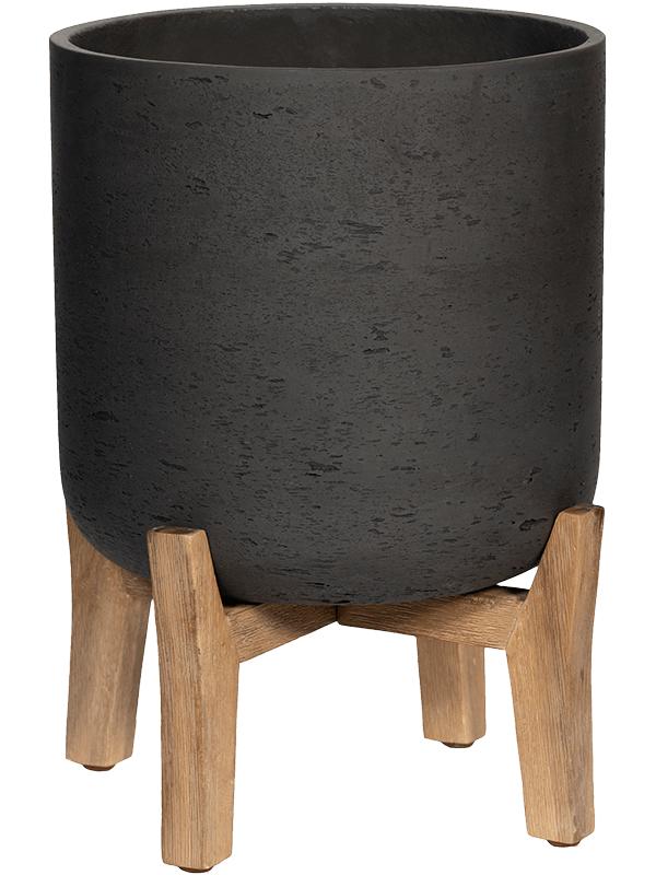 Кашпо Rough with feet low charlie xxl black washed D47 H62.5 см