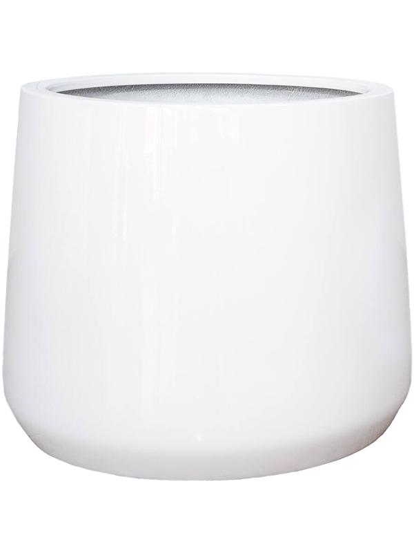 Кашпо Fiberstone patt m glossy white D55 H47 см