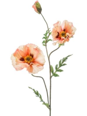Poppy spray peach W20 H90 см