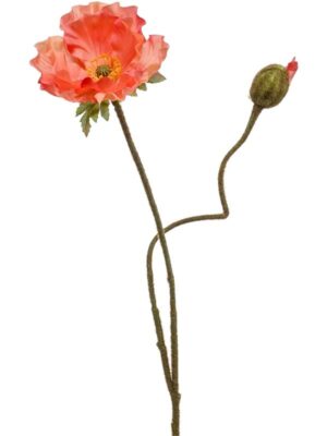 Poppy spray peach W13 H74 см