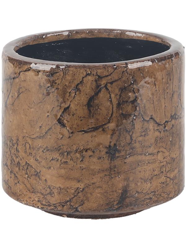 Кашпо Fracture pot black brown D21 H19.5 см
