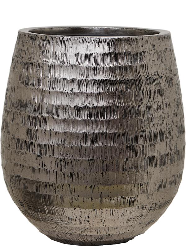 Кашпо Baq opus hammered darcy silver (с техническим горшком) D38 H42 см