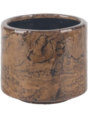 Кашпо Fracture pot black brown D30 H28 см