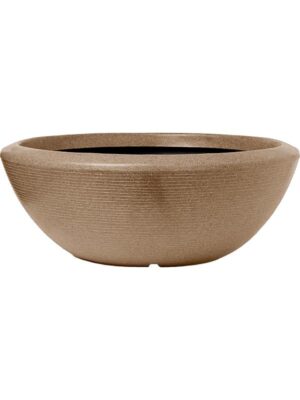 Кашпо Capi arc granite bowl low warm taupe D92 H36 см