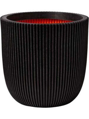 Кашпо Capi nature groove nl planter ball black D54 H52 см