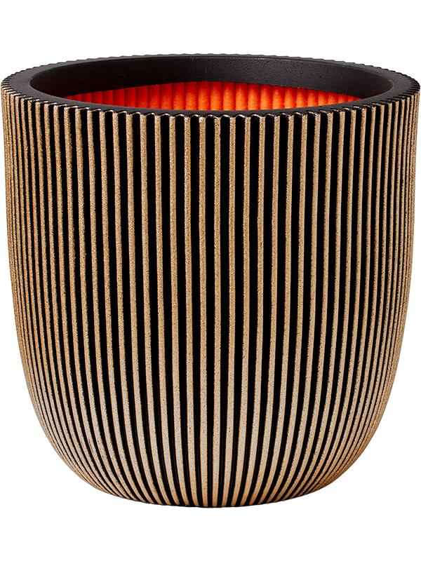Кашпо Capi nature groove nl planter ball black gold D54 H52 см