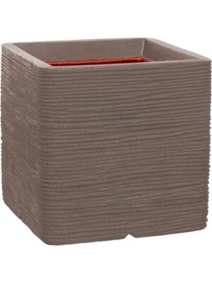 Кашпо Capi nature rib nl planter square warm taupe L50 W50 H50 см