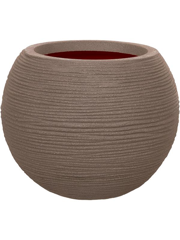 Кашпо Capi nature rib nl vase ball warm taupe D62 H48 см