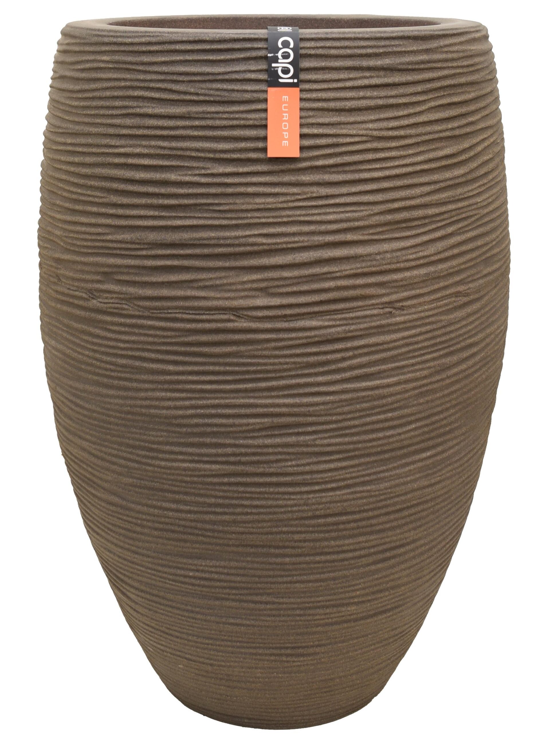 Кашпо Capi nature rib nl vase elegant deluxe warm taupe D51 H72 см