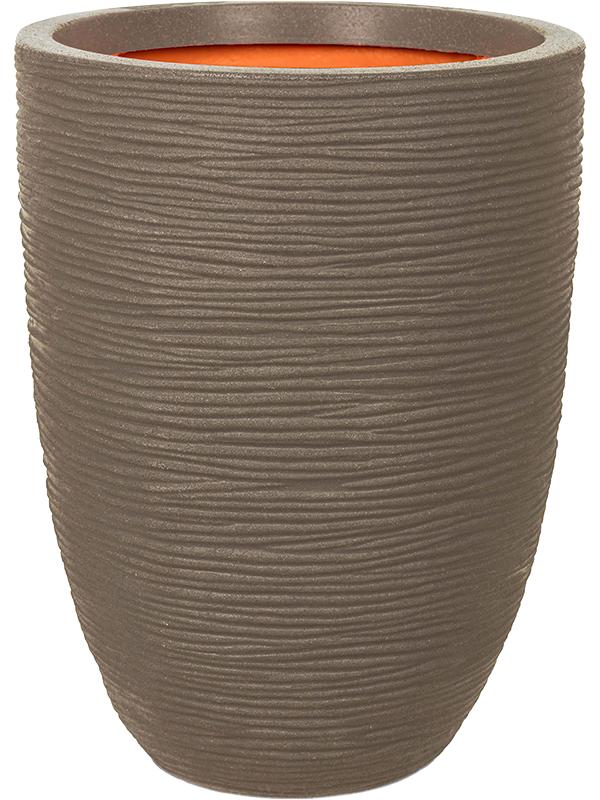 Кашпо Capi nature rib nl vase elegant low warm taupe D34 H46 см