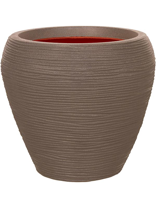 Кашпо Capi nature rib nl vase taper round warm taupe D42 H38 см