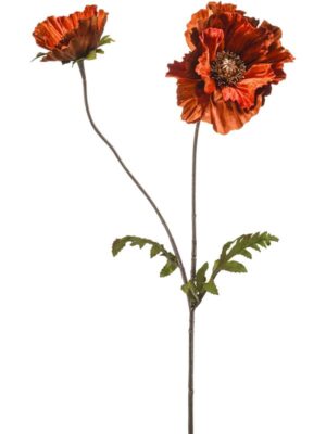 Poppy velvet dark orange W28 H78 см