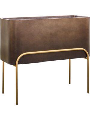 Кашпо Baq gradient elevated rectangle high matt coffee ( + подставка на ножках) L82 W34 H69 см