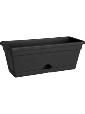 Кашпо Green basics trough mini living black L12 W30 H11 см