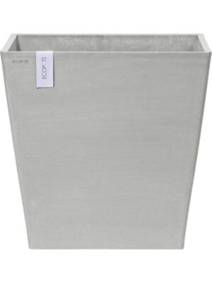 Кашпо Ecopots rotterdam wheels 50 white grey L50 W50 H48 см