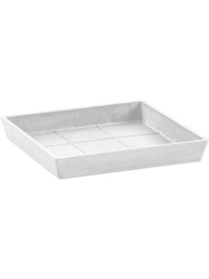Поддон Ecopots square 20 pure white L18 W18 H3 см