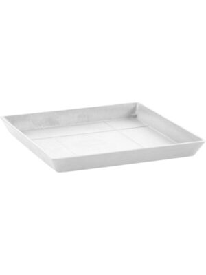 Поддон Ecopots square 30 pure white L28 W28 H3 см