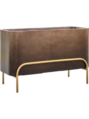 Кашпо Baq gradient elevated rectangle low matt coffee ( + подставка на ножках) L82 W34 H51 см
