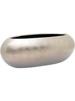 Кашпо Baq metallic silver leaf boat matt light champagne L56 W23 H20 см
