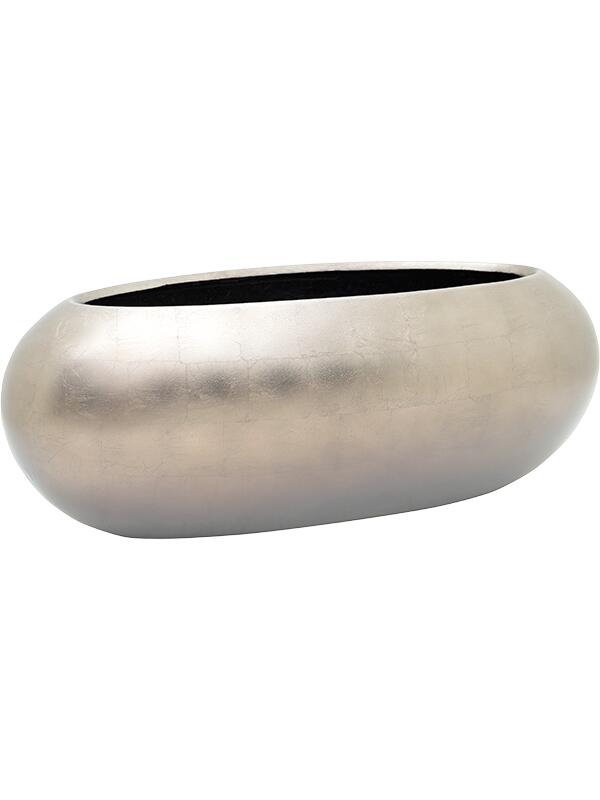 Кашпо Baq metallic silver leaf boat matt light champagne L56 W23 H20 см