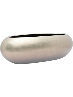 Кашпо Baq metallic silver leaf boat matt light champagne L75 W30 H25 см