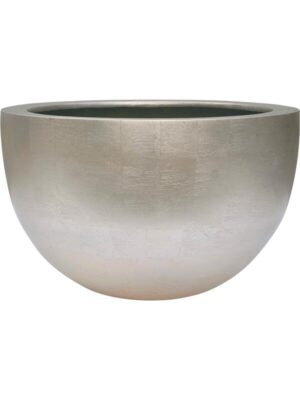 Кашпо Baq metallic silver leaf bowl matt light champagne D45 H27 см