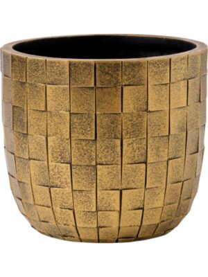 Кашпо Capi nature blocks planter ball black gold D14 H13 см