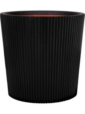 Кашпо Capi nature groove nl vase conical black D36 H34 см