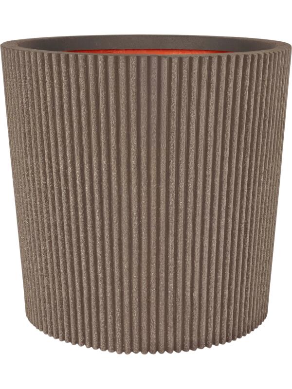 Кашпо Capi nature groove nl vase conical warm taupe D36 H34 см