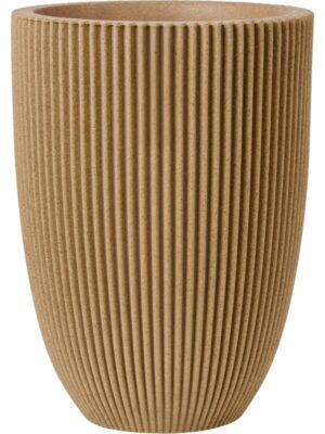 Кашпо Capi nature groove nl vase elegant low beige D34 H46 см